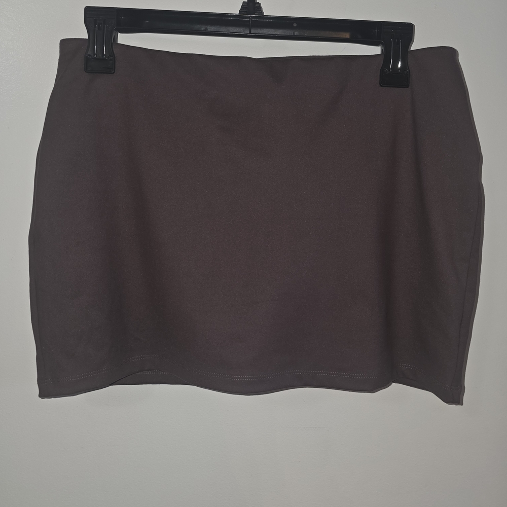 Classic Women's Dark Brown Stretch Mini Skirt